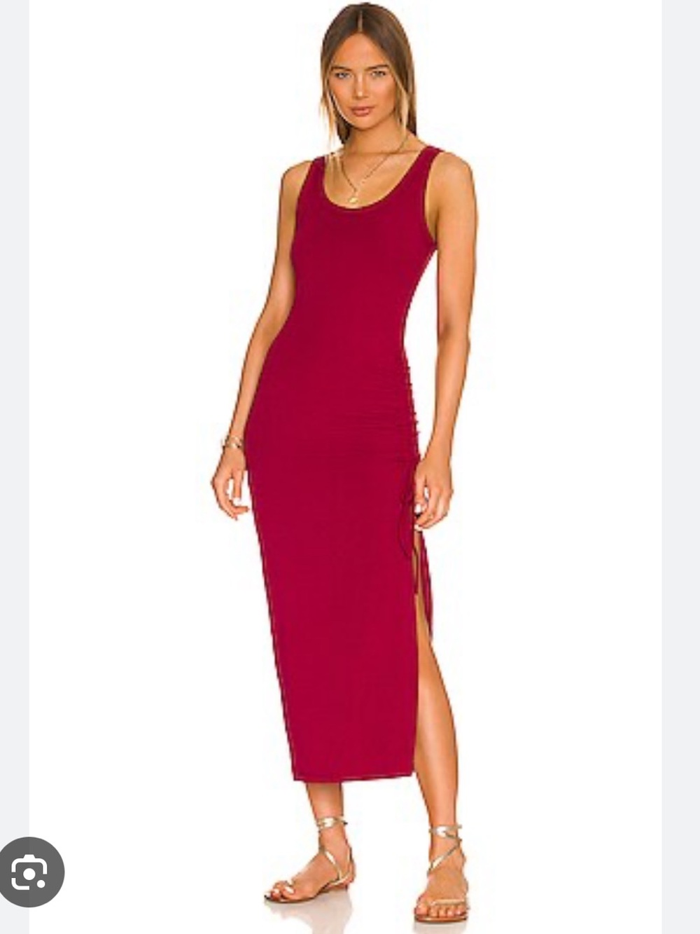 L*Space Sandpiper Sleeveless Ribbed Maxi Dress in Cabernet